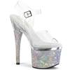 Pleaser - ESTEEM708DM Sandale à bride à la cheville, Pole dance chaussures - Transparent/Couleur argent Product image